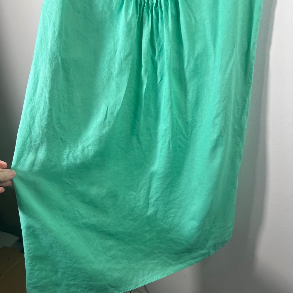 Womens J Jill Sleeveless Pleat Top Linen Midi Dress Green L - Picture 5 of 8